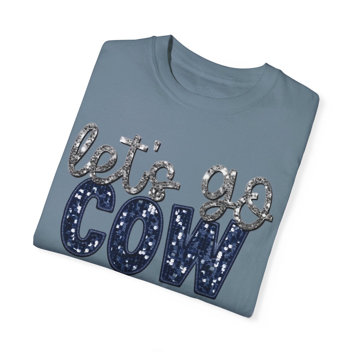 Let's Go Cowboys - Faux Sequin Tee - Comfort Colors