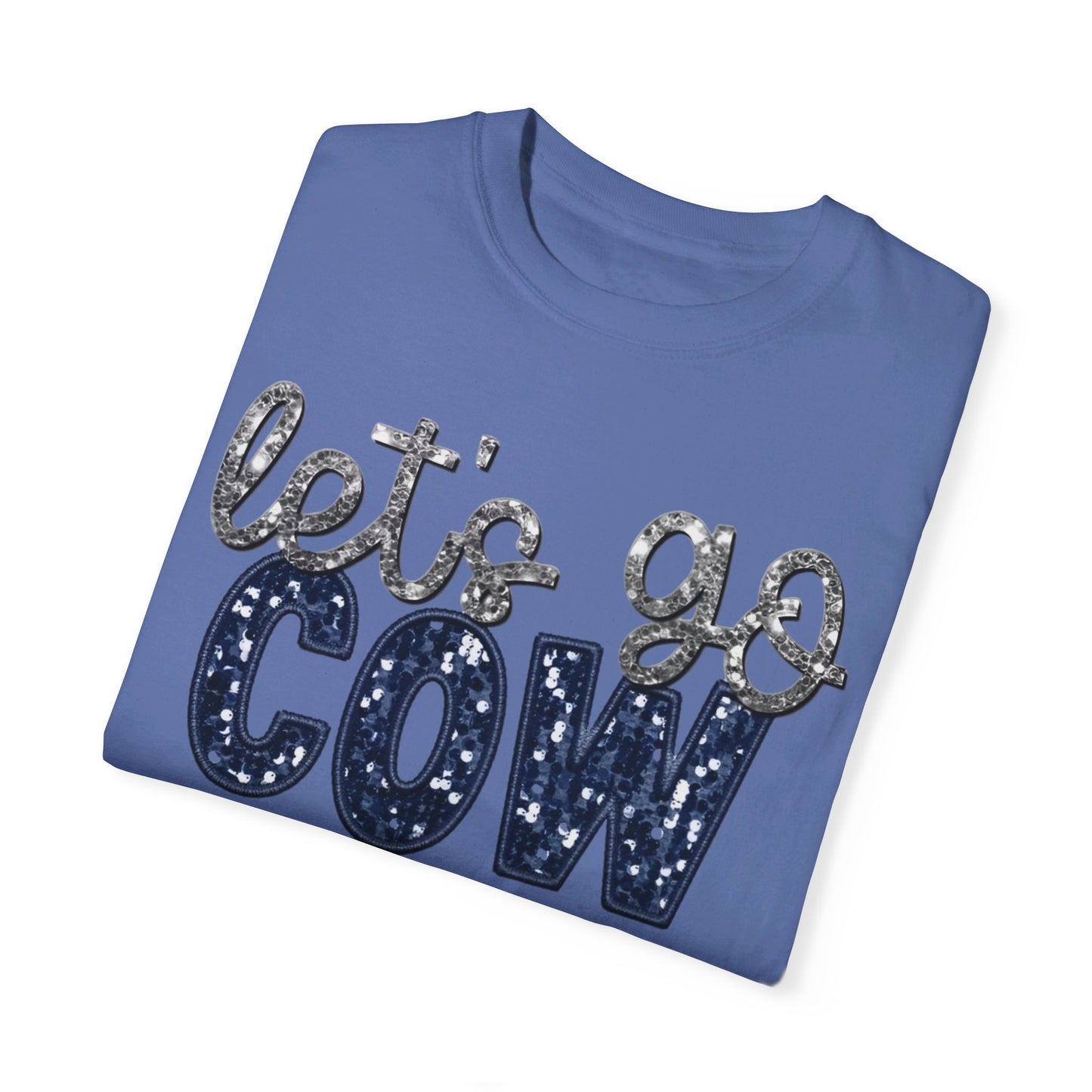 Let's Go Cowboys - Faux Sequin Tee - Comfort Colors
