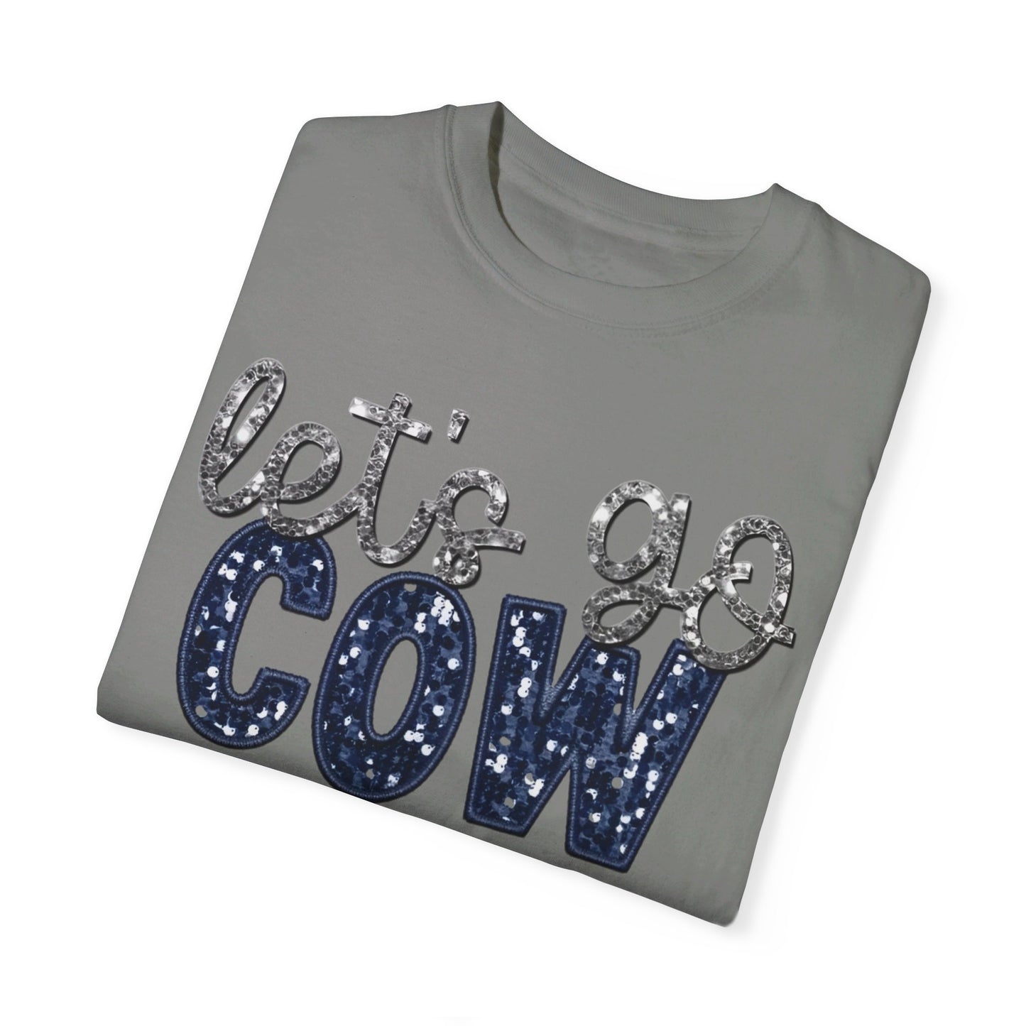 Let's Go Cowboys - Faux Sequin Tee - Comfort Colors