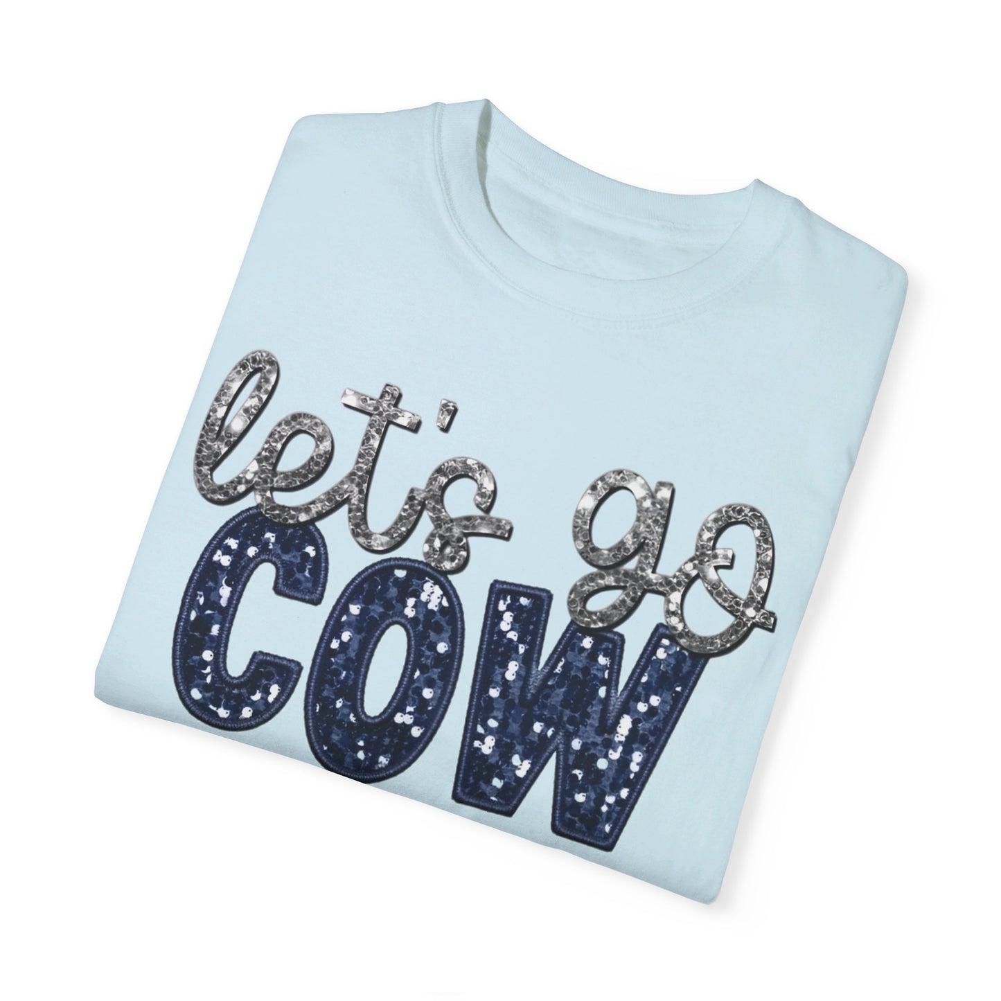 Let's Go Cowboys - Faux Sequin Tee - Comfort Colors