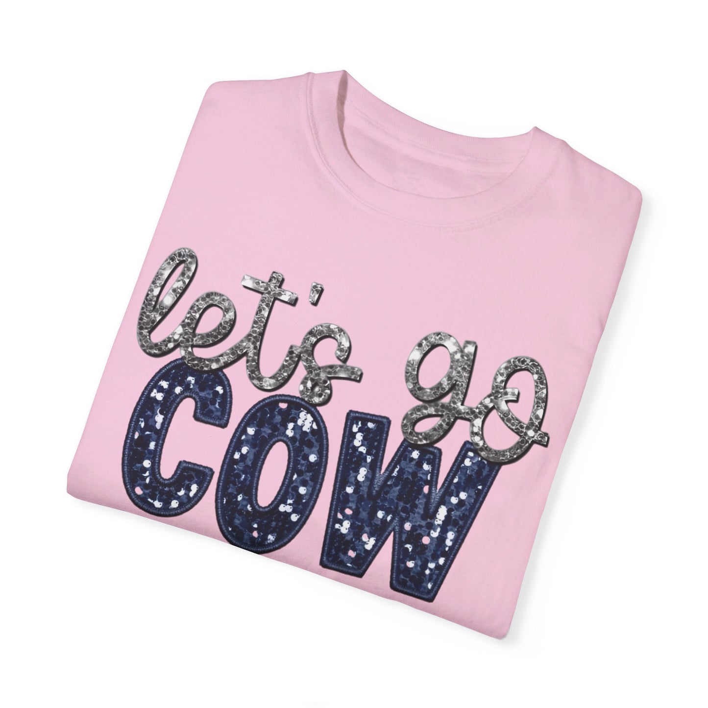 Let's Go Cowboys - Faux Sequin Tee - Comfort Colors