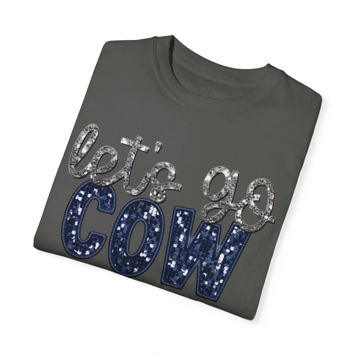 Let's Go Cowboys - Faux Sequin Tee - Comfort Colors