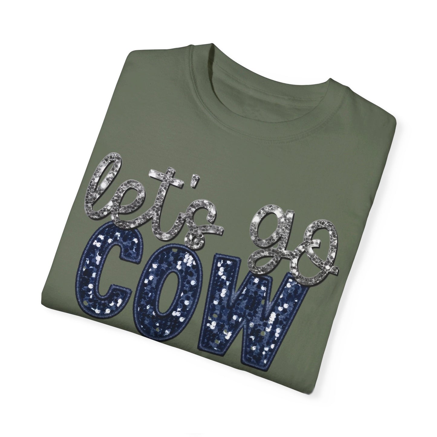 Let's Go Cowboys - Faux Sequin Tee - Comfort Colors