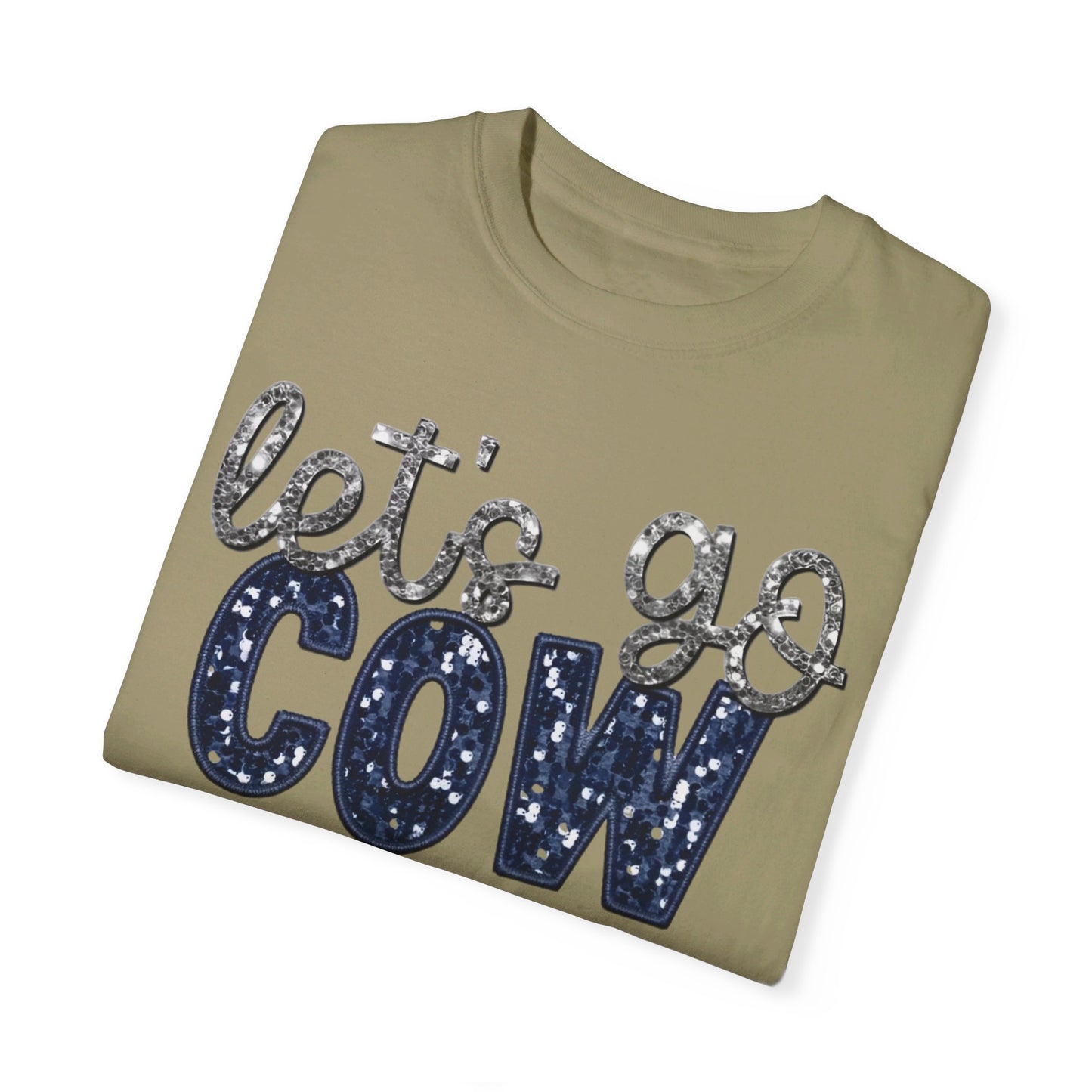 Let's Go Cowboys - Faux Sequin Tee - Comfort Colors