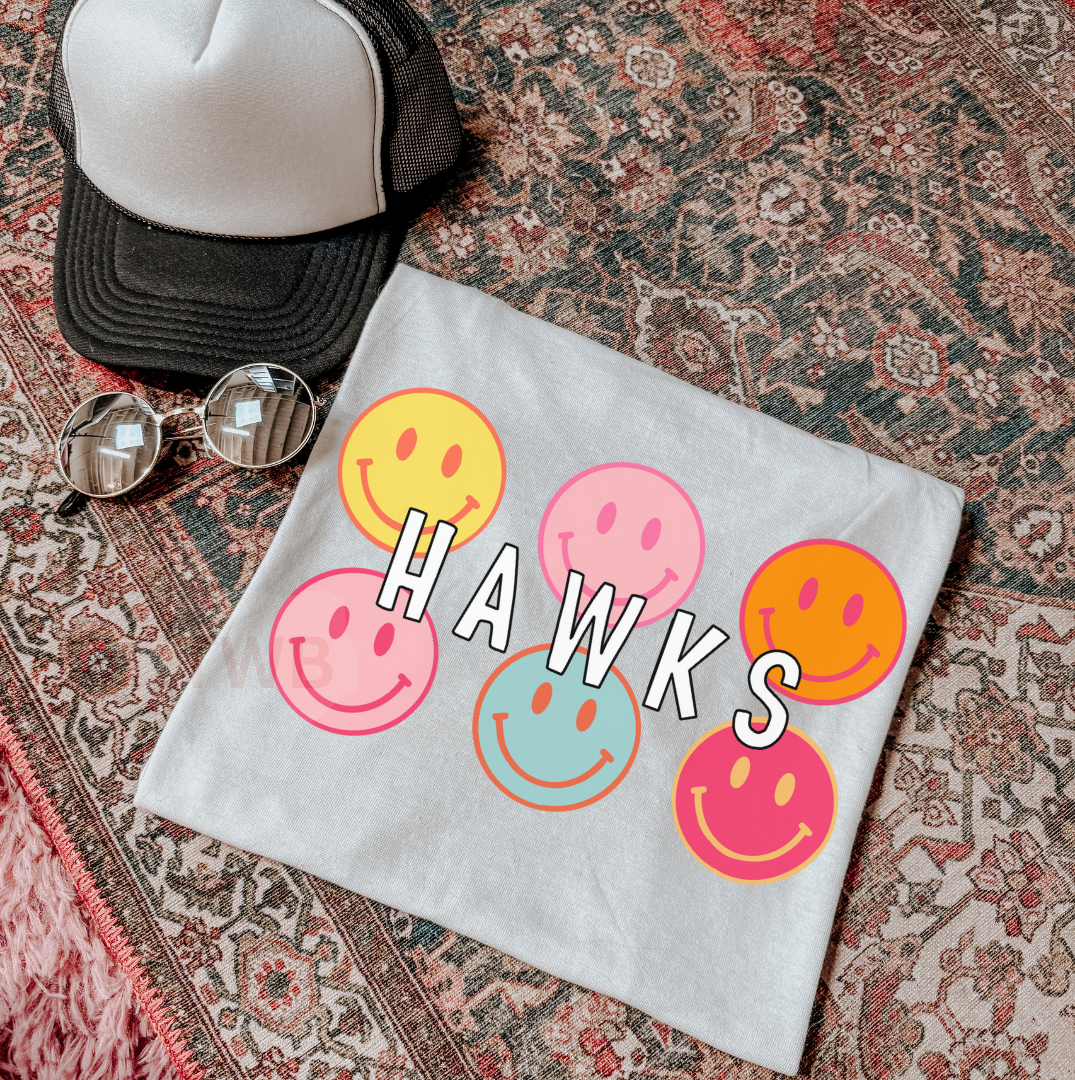 Hawks Smiley Tee - Gildan