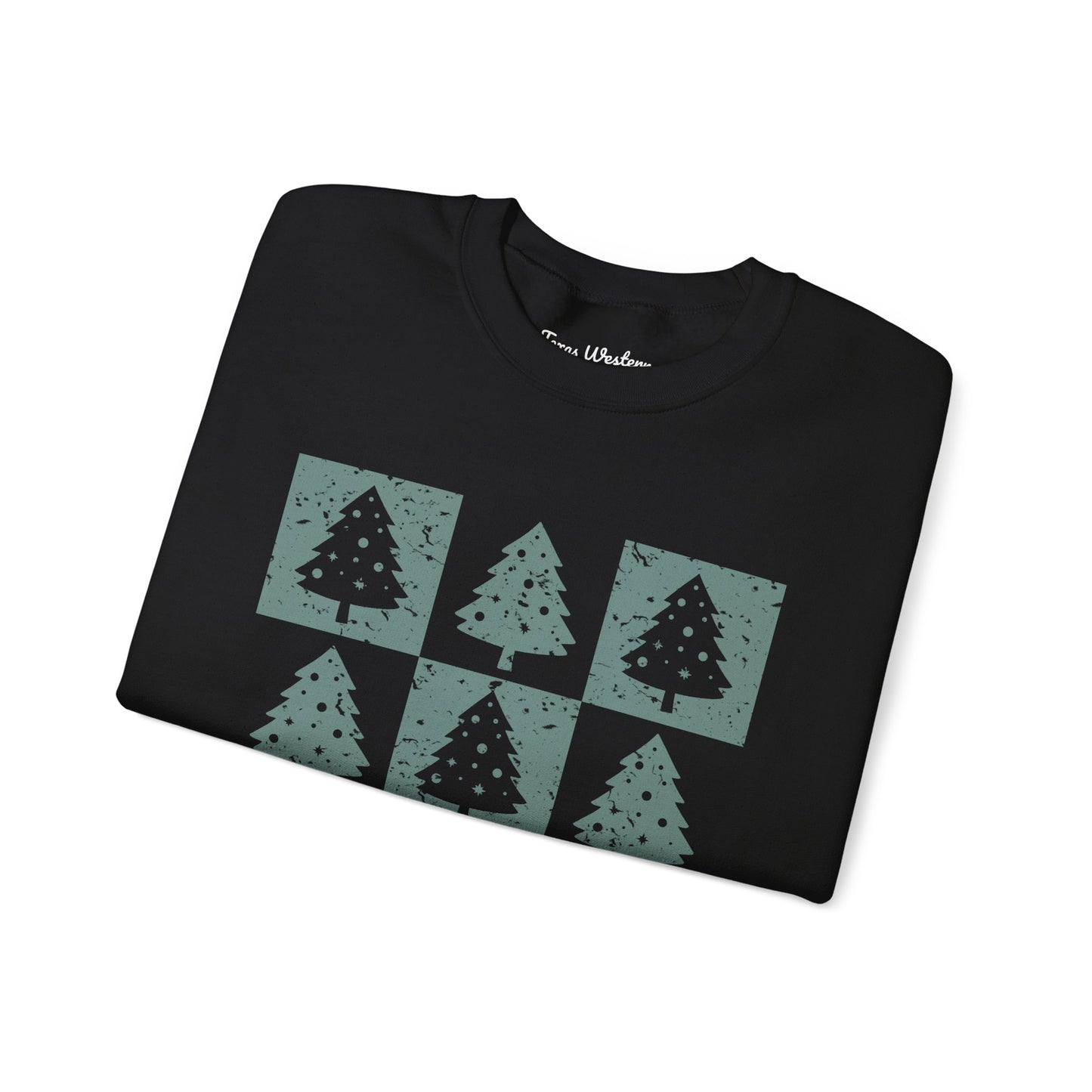 Checkered Christmas Tree Crewneck - Gildan
