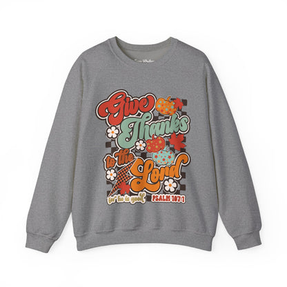 Give Thanks To The Lord - Red - Crewneck - Gildan