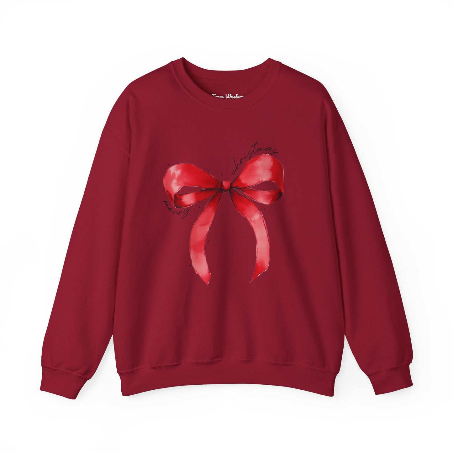 Merry Christmas Bow Crewneck - Gildan