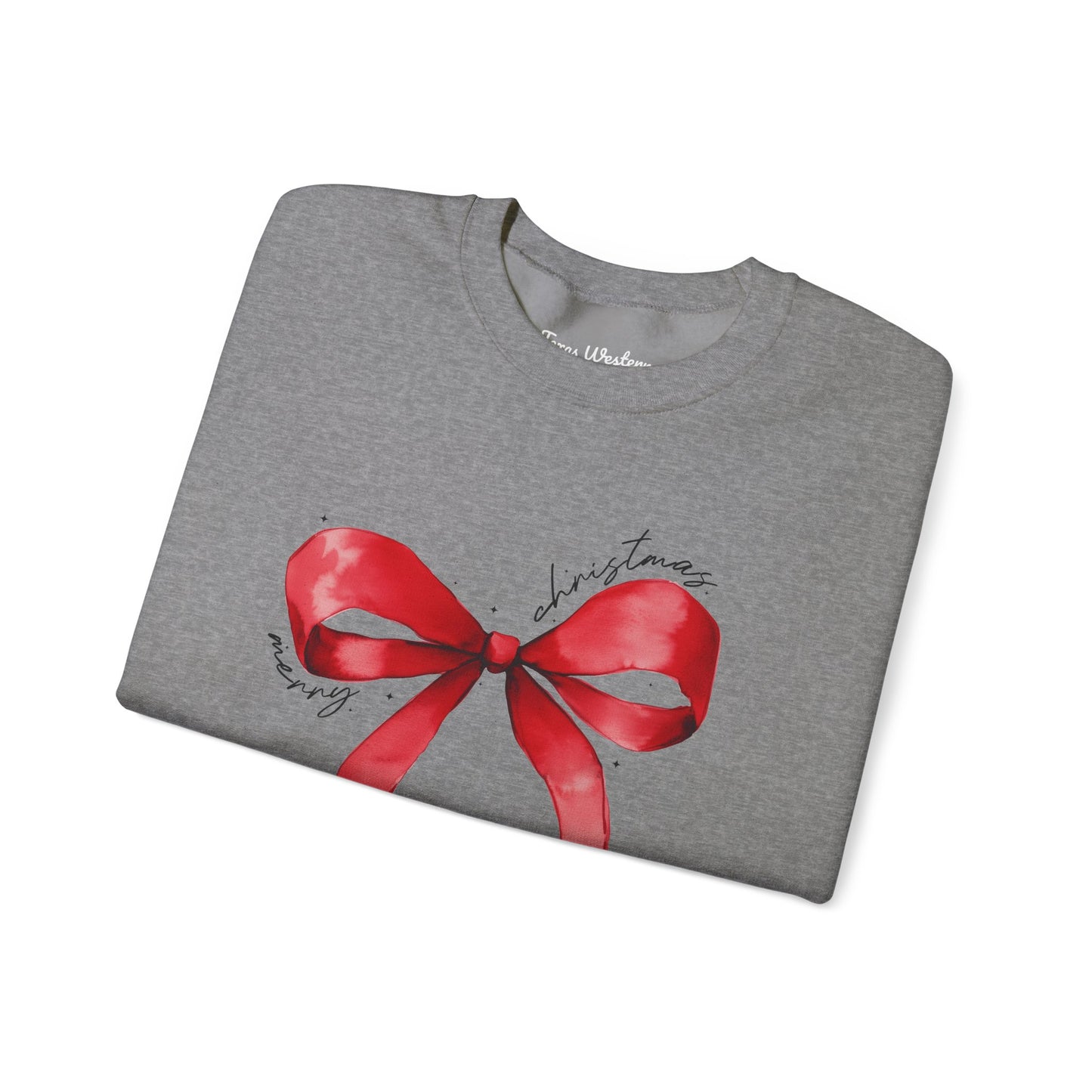 Merry Christmas Bow Crewneck - Gildan