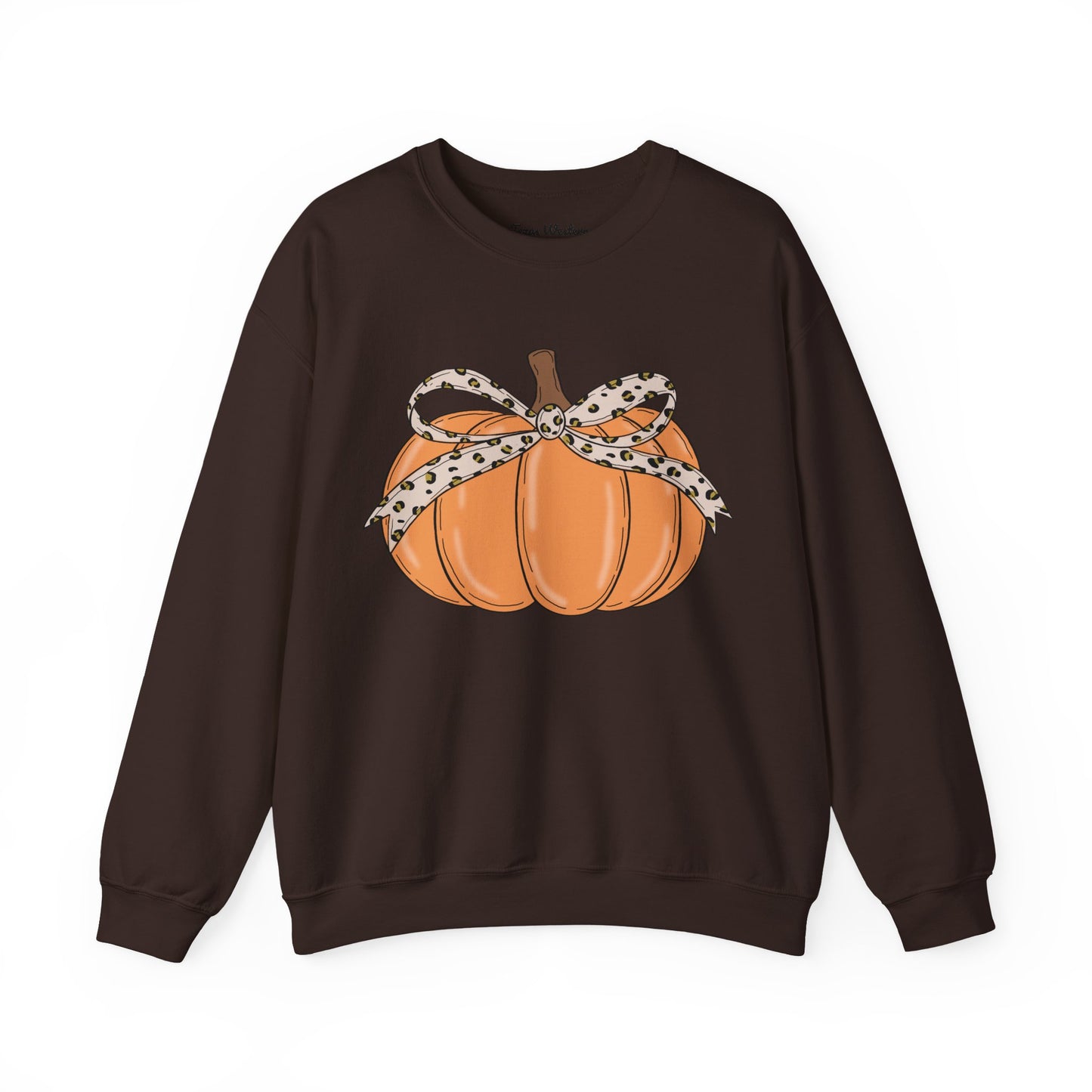 Cheetah Bow Pumpkin Crewneck - Gildan