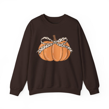 Cheetah Bow Pumpkin Crewneck - Gildan