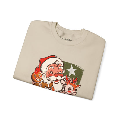 Vintage Christmas Collage Crewneck - Gildan