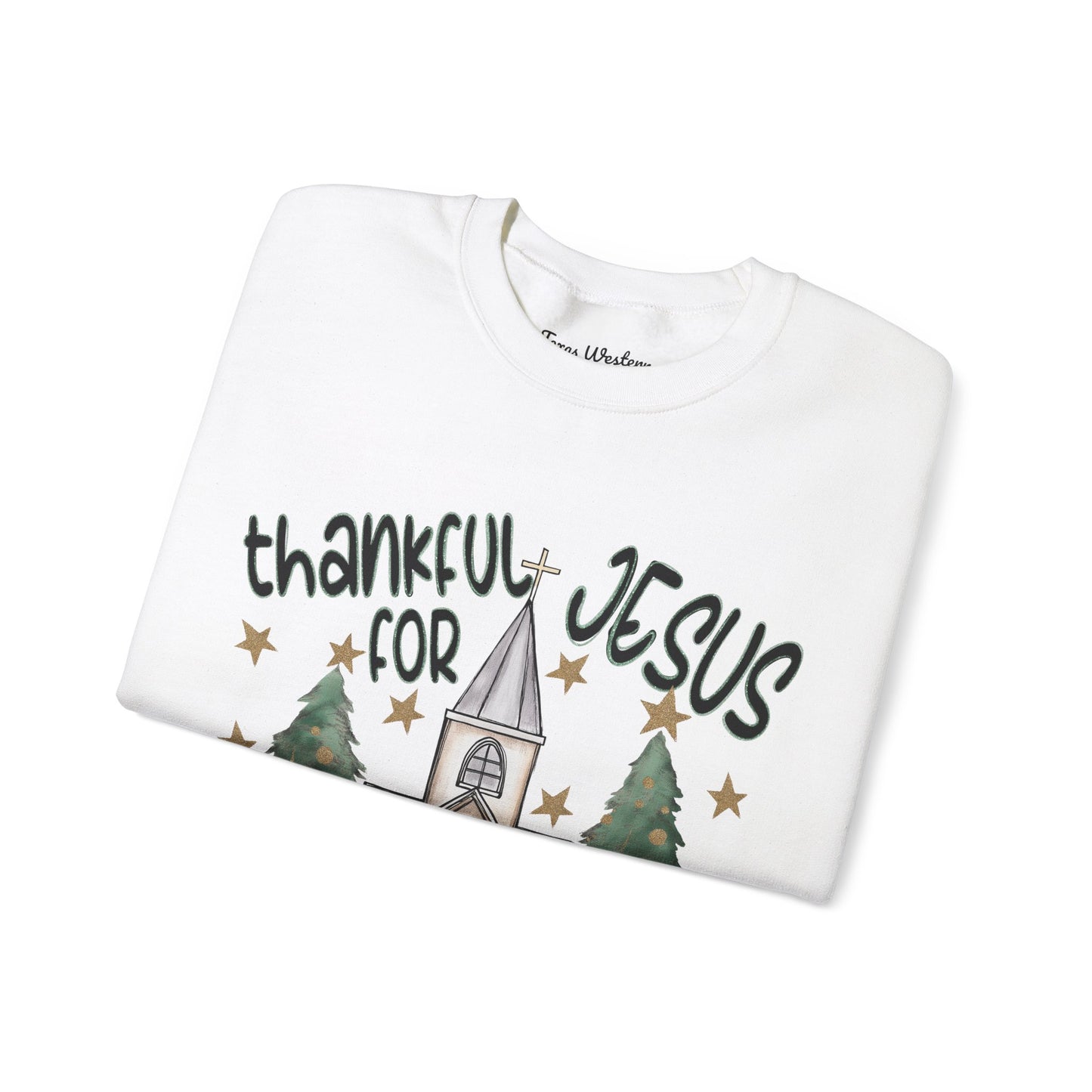 Thankful For Jesus Crewneck - Gildan