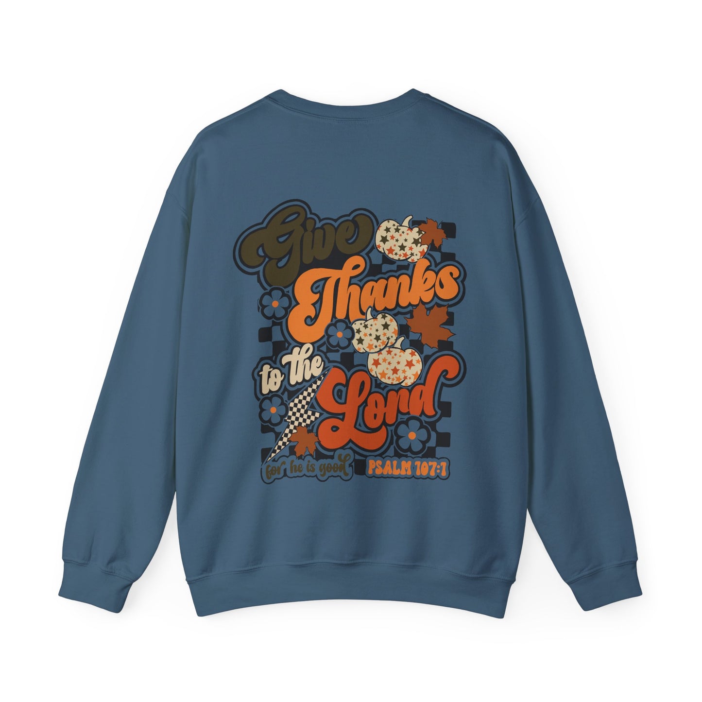 Give Thanks To The Lord Crewneck - Green - Gildan