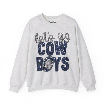 Let's Go Cowboys - Faux Sequins Crewneck - Gildan