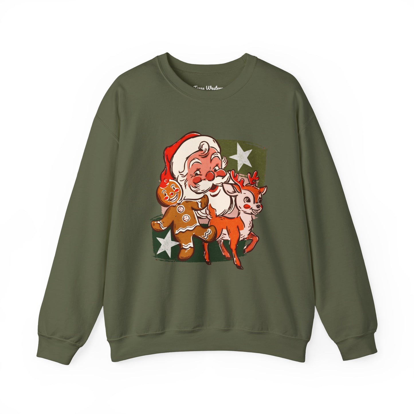 Vintage Christmas Collage Crewneck - Gildan