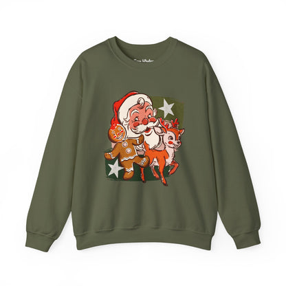 Vintage Christmas Collage Crewneck - Gildan