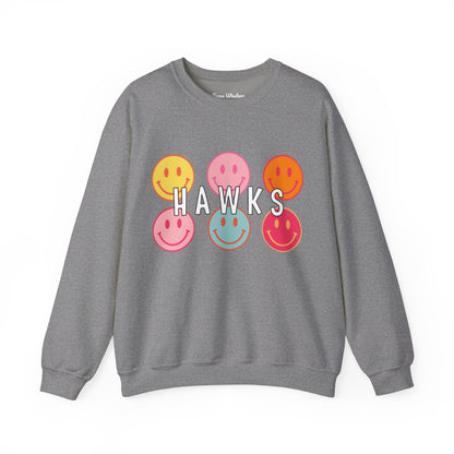 Hawks Smiley Crewneck - Gildan