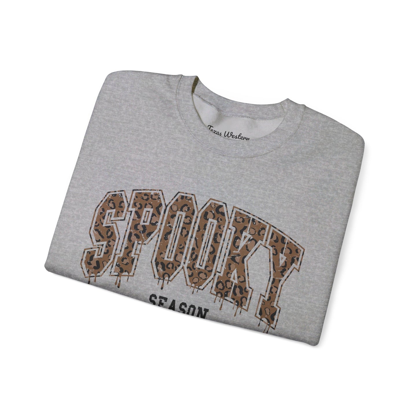 Spooky Season Brown Cheetah Crewneck - Gildan