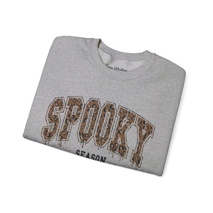 Spooky Season Brown Cheetah Crewneck - Gildan