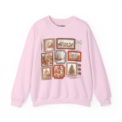 Vintage Christmas Stamps Crewneck - Gildan