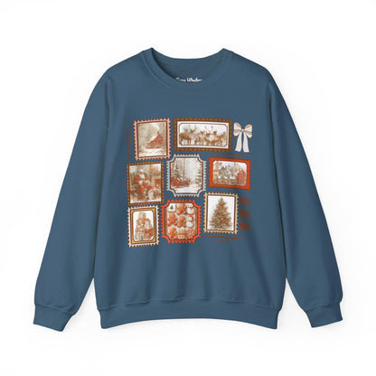 Vintage Christmas Stamps Crewneck - Gildan