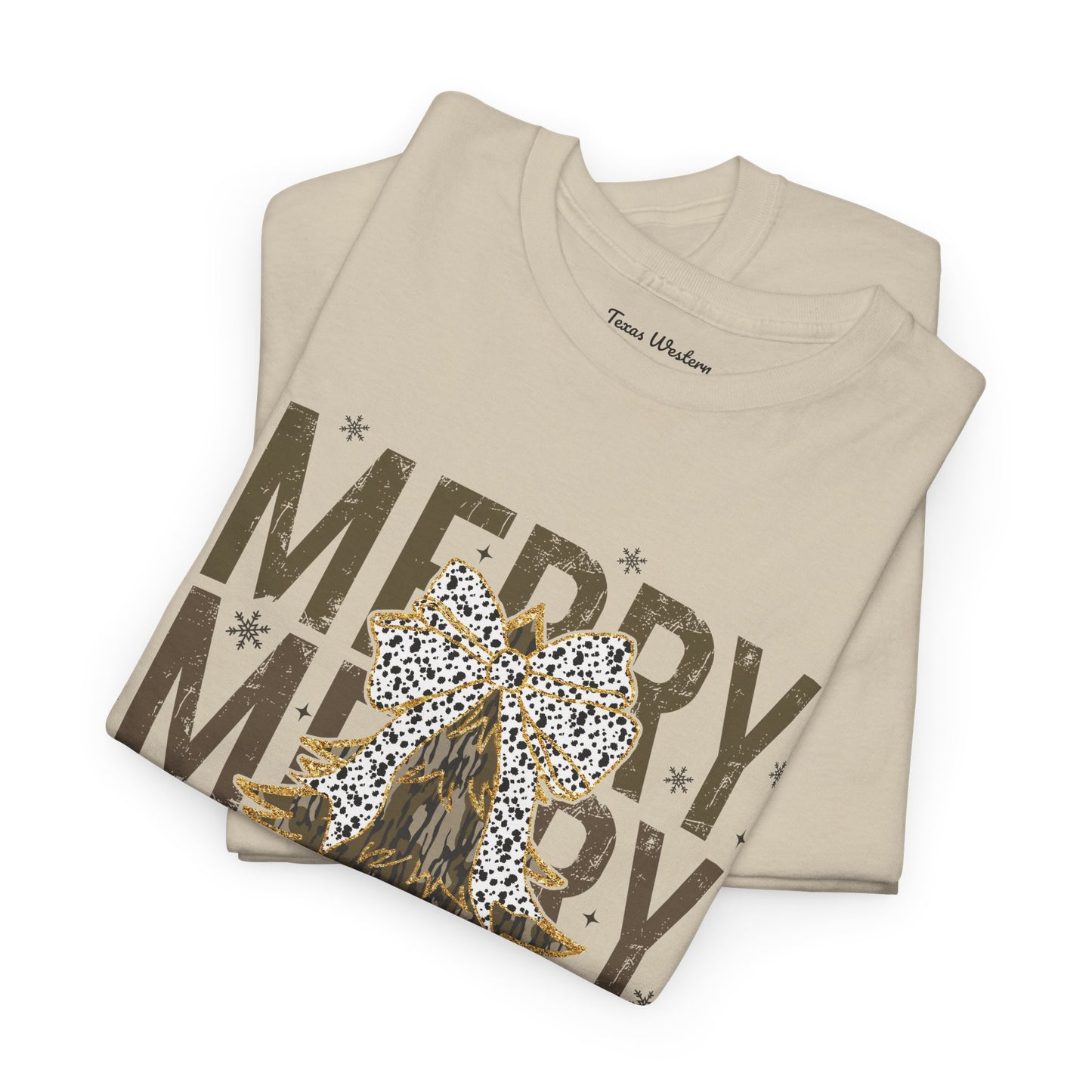Camo Merry Christmas Tee - Gildan