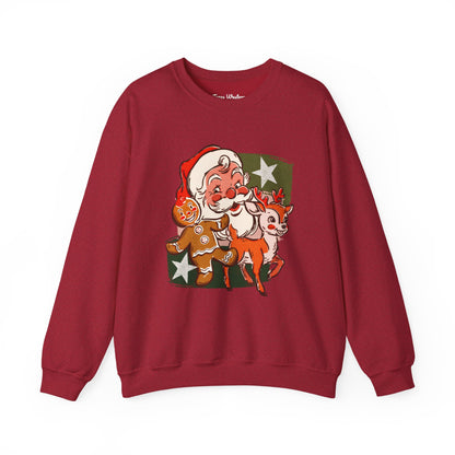 Vintage Christmas Collage Crewneck - Gildan