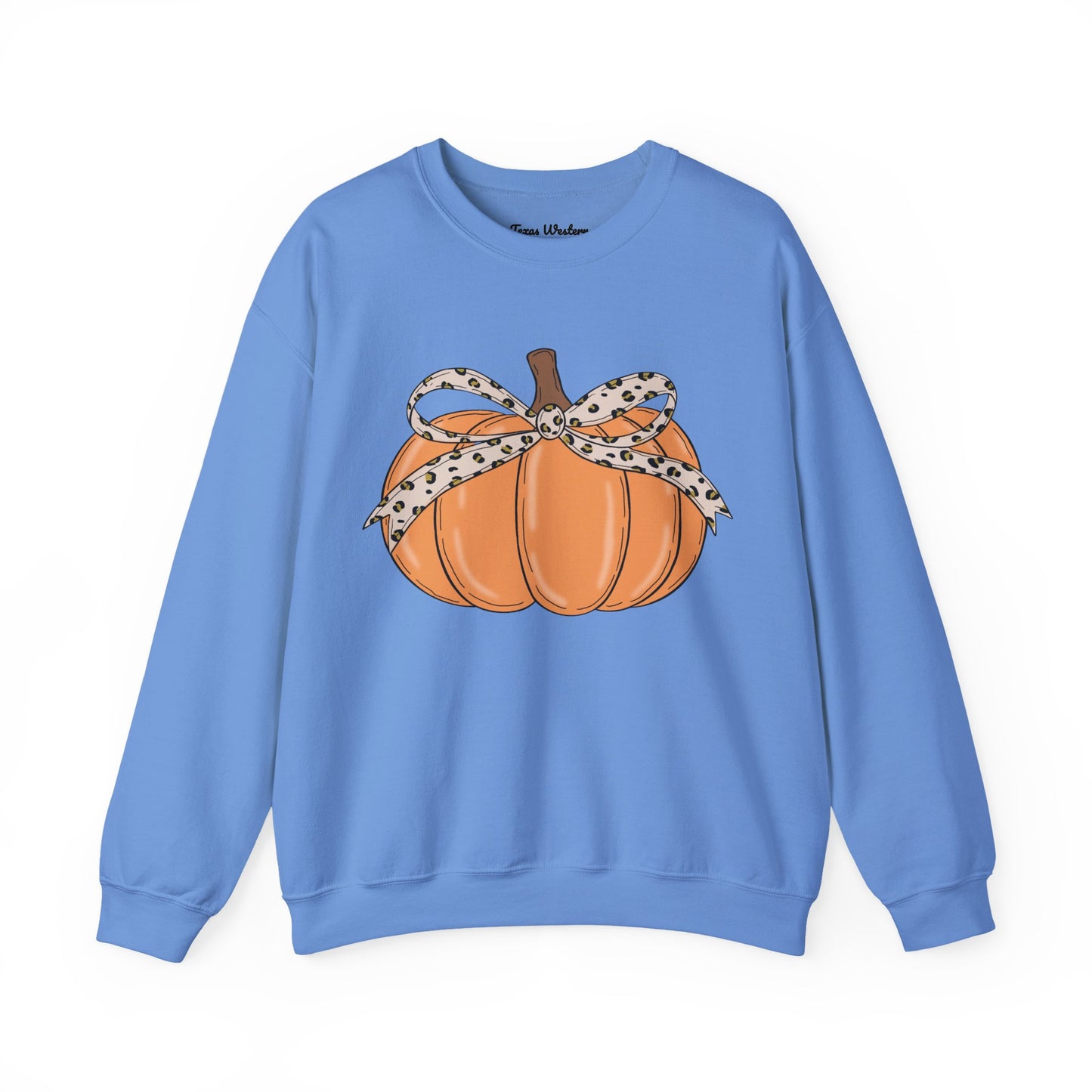Cheetah Bow Pumpkin Crewneck - Gildan