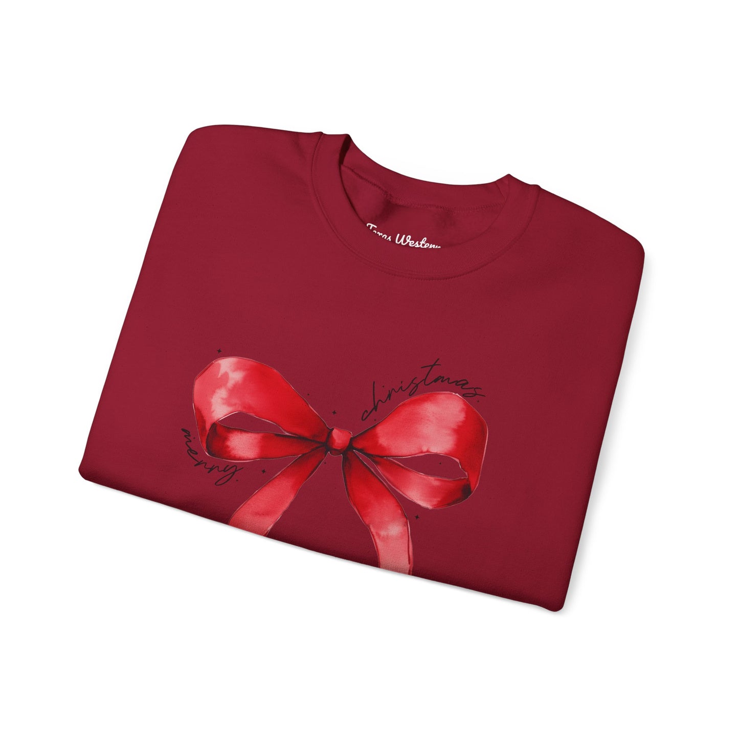 Merry Christmas Bow Crewneck - Gildan