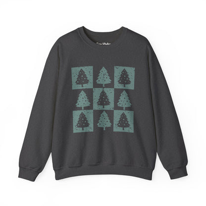 Checkered Christmas Tree Crewneck - Gildan