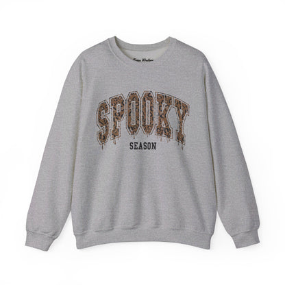 Spooky Season Brown Cheetah Crewneck - Gildan