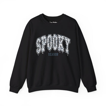 Spooky Season White Cheetah Crewneck - Gildan