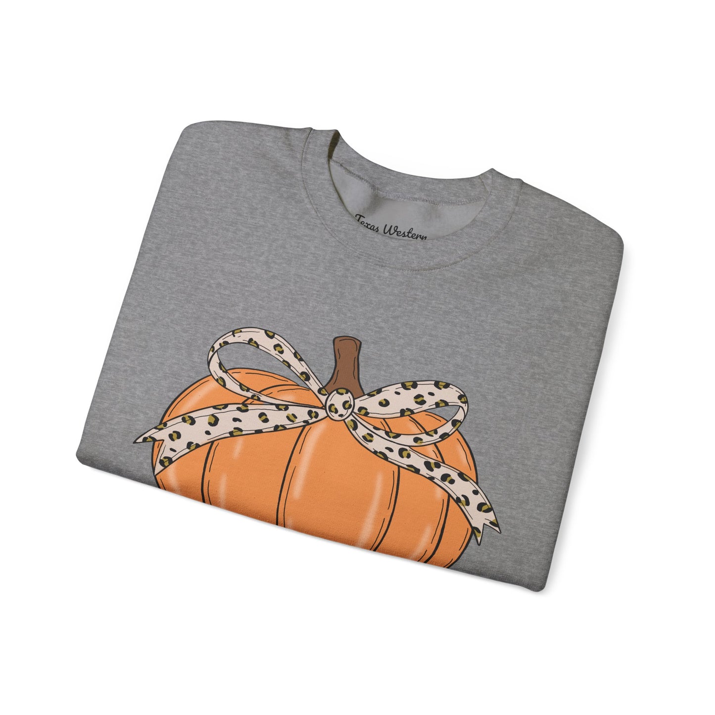 Cheetah Bow Pumpkin Crewneck - Gildan