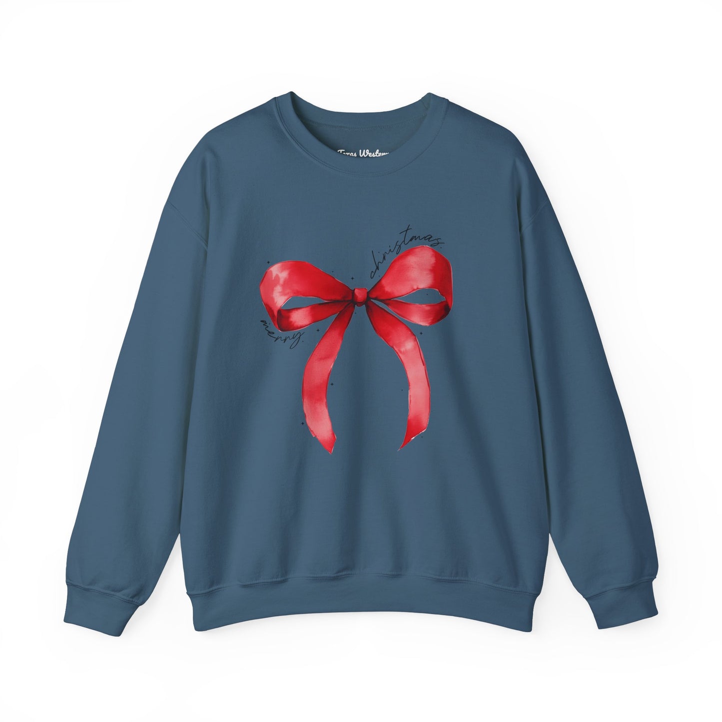 Merry Christmas Bow Crewneck - Gildan