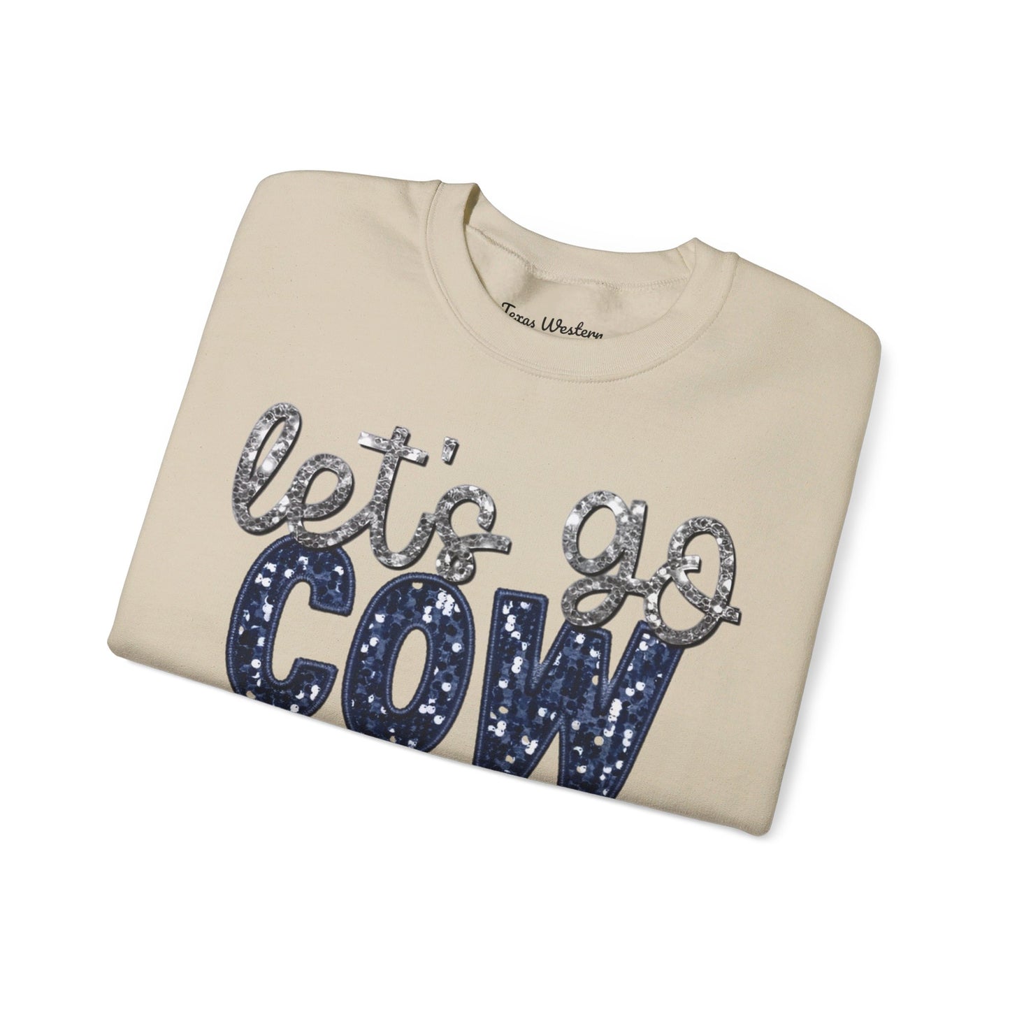 Let's Go Cowboys - Faux Sequins Crewneck - Gildan