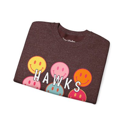 Hawks Smiley Crewneck - Gildan