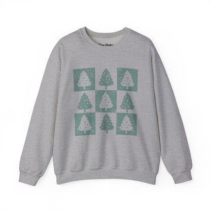 Checkered Christmas Tree Crewneck - Gildan