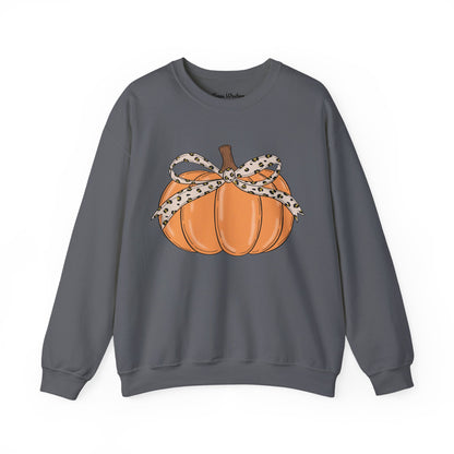 Cheetah Bow Pumpkin Crewneck - Gildan