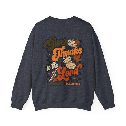 Give Thanks To The Lord Crewneck - Green - Gildan