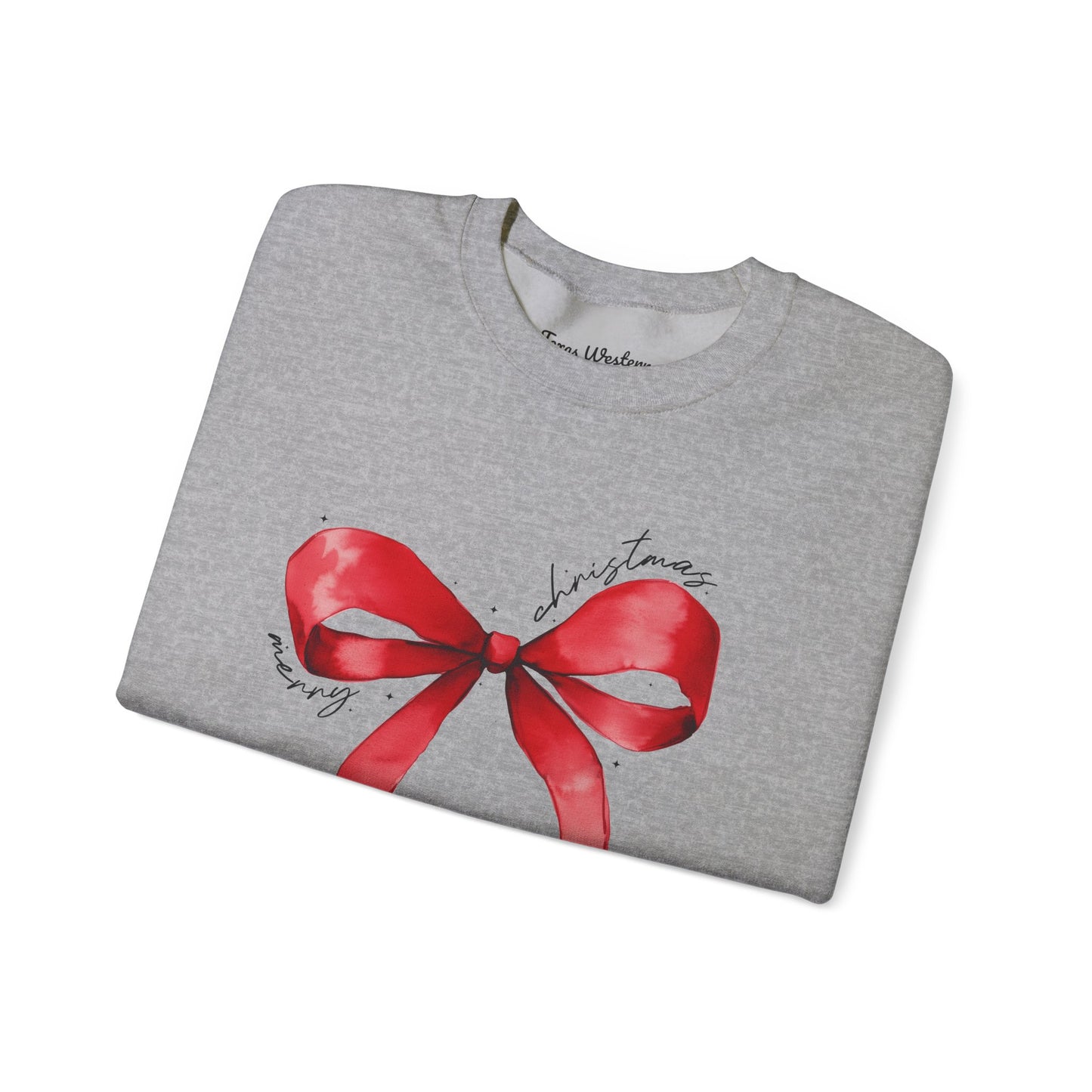 Merry Christmas Bow Crewneck - Gildan