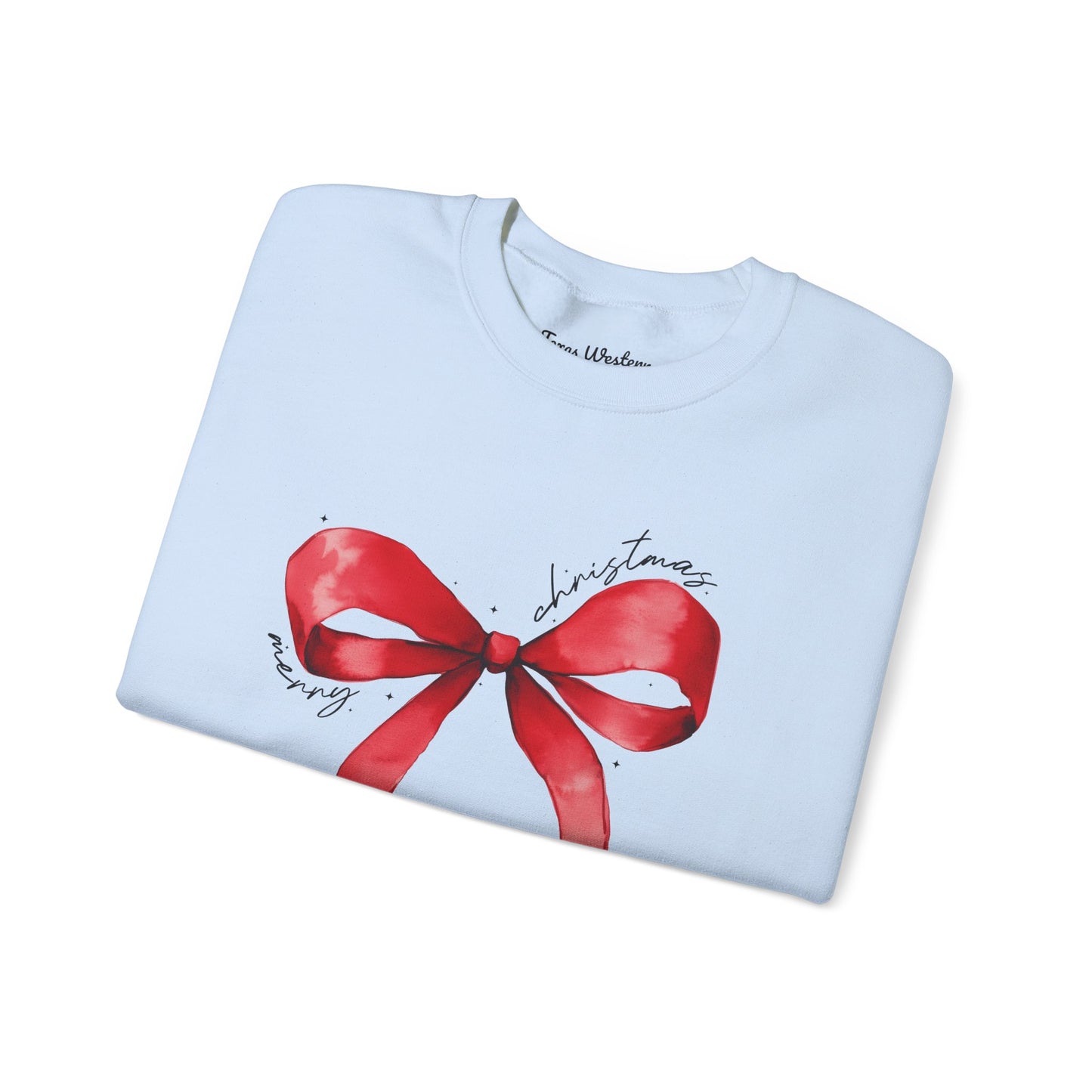 Merry Christmas Bow Crewneck - Gildan