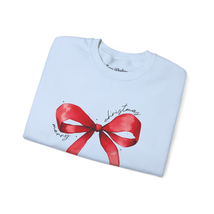 Merry Christmas Bow Crewneck - Gildan
