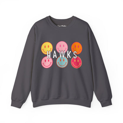 Hawks Smiley Crewneck - Gildan