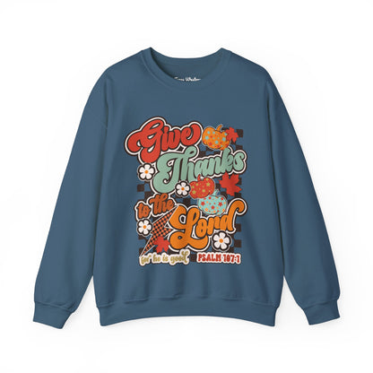 Give Thanks To The Lord - Red - Crewneck - Gildan