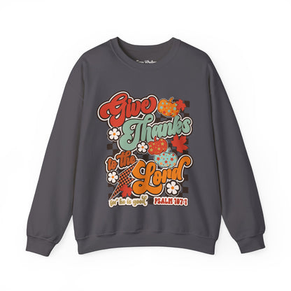 Give Thanks To The Lord - Red - Crewneck - Gildan