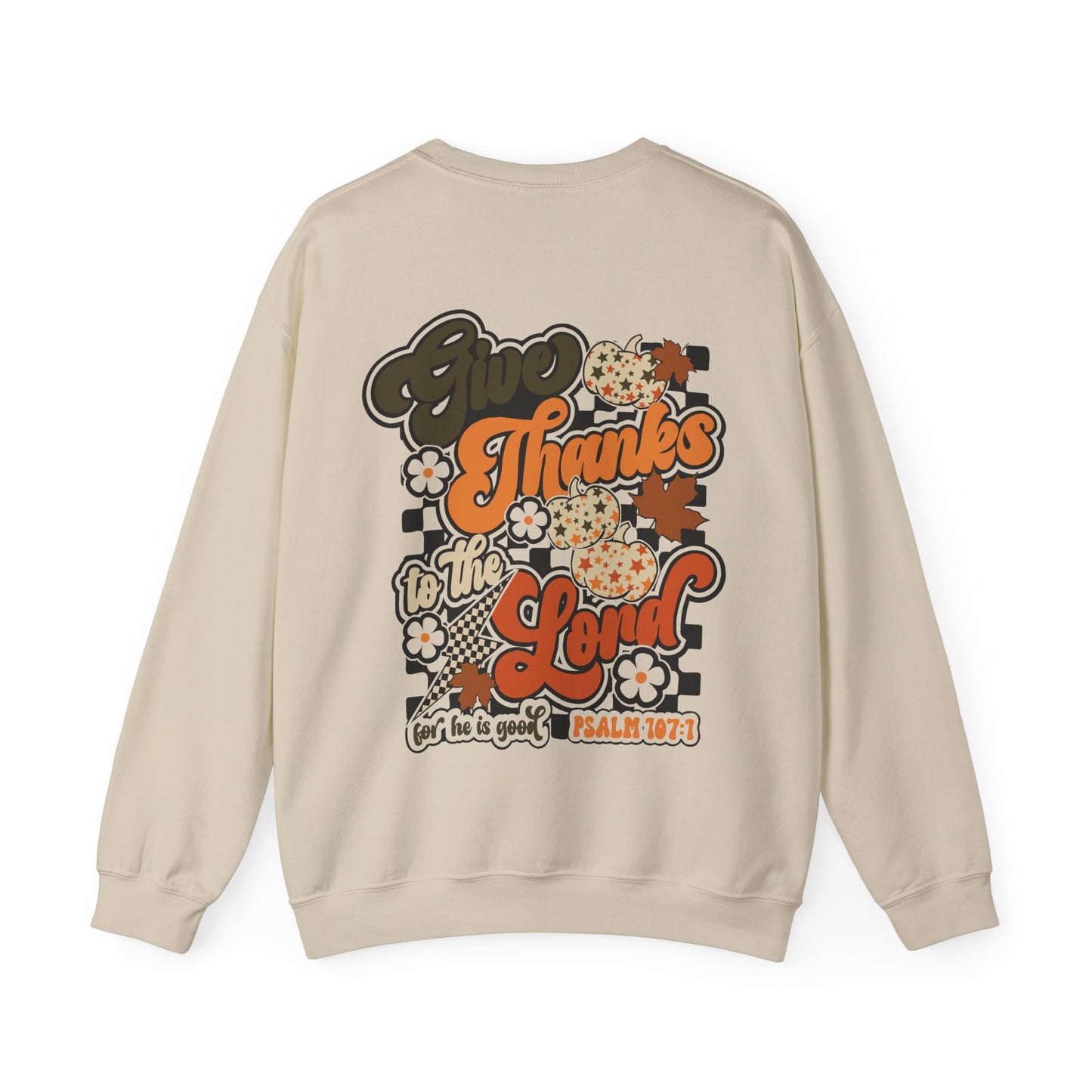 Give Thanks To The Lord Crewneck - Green - Gildan