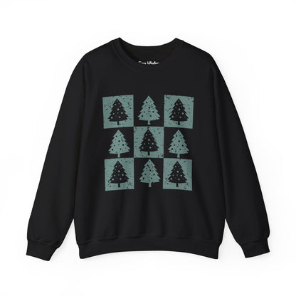 Checkered Christmas Tree Crewneck - Gildan