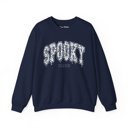 Spooky Season White Cheetah Crewneck - Gildan