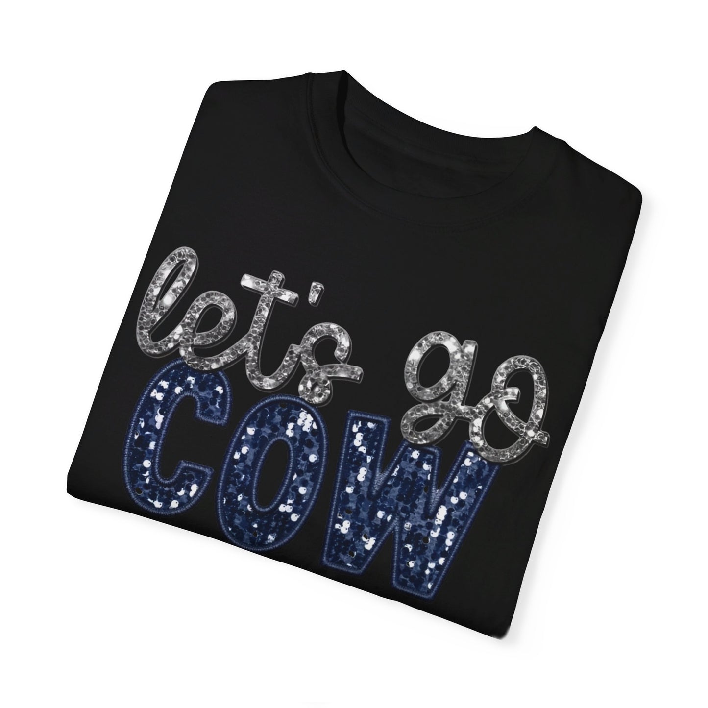 Let's Go Cowboys - Faux Sequin Tee - Comfort Colors